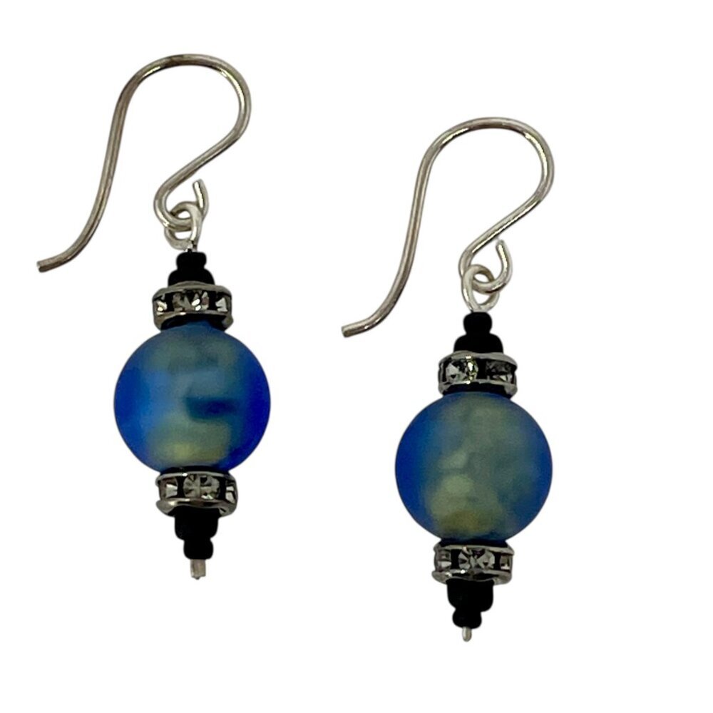 Sterling Silver Venetian Glass & Swarovski Crystal Earrings | Artisan Studio - Picture 4 of 4